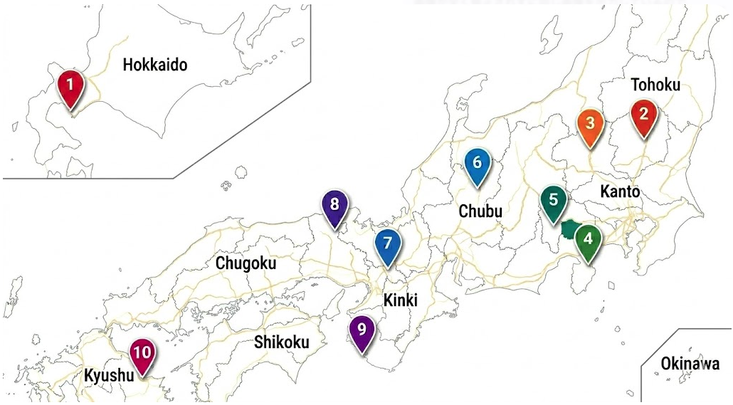 Japan Onsen Map for Couples